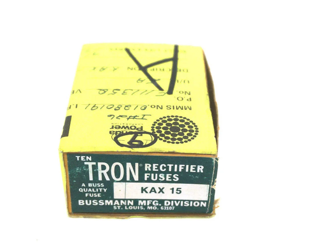 10 NEW BUSSMANN KAX-15 FUSES KAX15