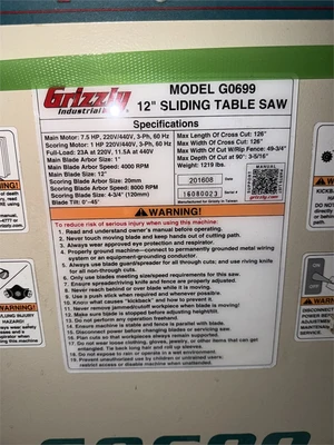 Used 2016 GRIZZLY GO699 Woodworking Table Saws California US | MachineryMax #1709067