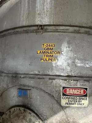 11,500 GALLON 12' DIAMETER X 14' TALL CYLINDER SHAPE TANK 316L STAINLESS STEEL