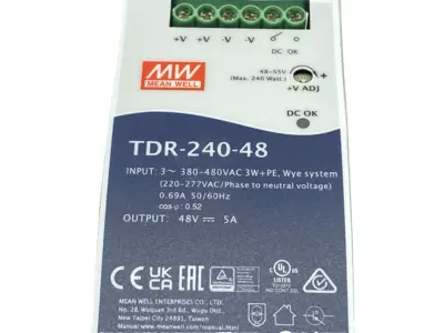 New | in-Stock MEAN WELL Industrial DIN Rail Power Supply 3-Phase 5A 48V 240W DIN Rail Power Supplies Michigan US | Maverick Industrial Sales #1391521