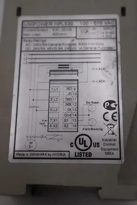 UNIPOWER HPL530 OVERLOAD ELECTRIC RELAY STOCK K-171C