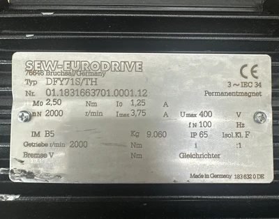 USED Sew-Eurodrive DFY71S/TH