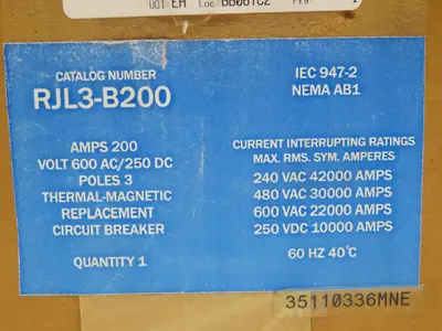 New | in-Stock MIAMI BREAKER RJL3-B200 Circuit Breakers Texas US | Aucto #1308506