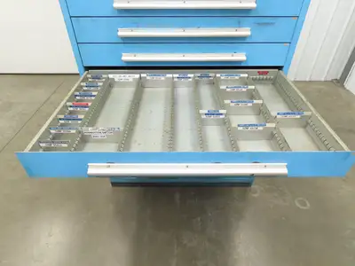 Nu-Era Modular Tool Storage Cabinet 10 Drawer 45x28x61" Stanley Vidmar Blue