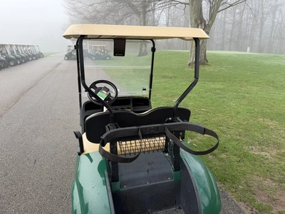(1) 2017 E-Z-Go golf cart with a Kawasaki gas engine, model 625111G01, includes canopy, ball cover, ...