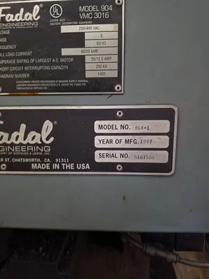 Used 1997 FADAL VMC 3016 Vertical Machining Centers Minnesota US | Source Machinery Sales #1516853