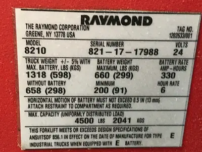 Used RAYMOND 8210 Pallet Jacks Ohio US | HGR 24 #1413245