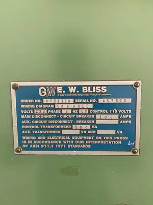 Used 1974 BLISS C-150 O.B.I. Presses Ohio US | G-2000, Inc. #177840