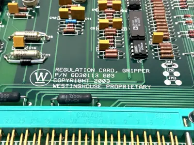 6D30113G03 | Westinghouse  Gripper Regulator 4 Channel Printed Circuit Card - For parts or not working