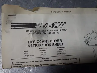 Arrow 250 Psi Desiccant Dryer