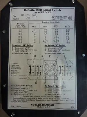 USED CUTLER HAMMER 10316H59A