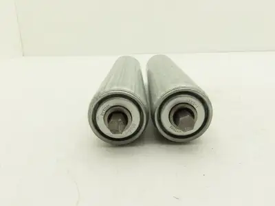 Hytrol 1.9"x 9"BF Steel Gravity Conveyor Roller 7/16" Hex Axle  Lot of 2