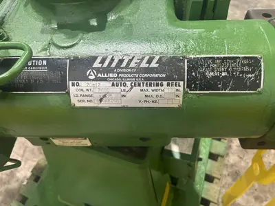 2,000 LBS X 12" LITTELL MODEL #20-12 DOUBLE END PULL OFF UNCOILER COIL REEL: STOCK #23713