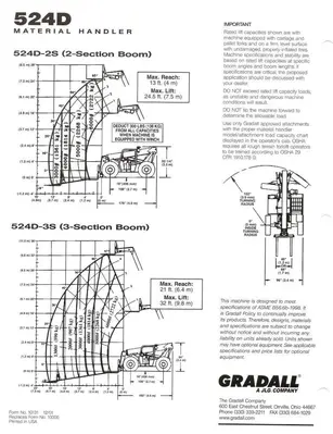 6,000 LB X 24' GRADALL MODEL #524 OFF ROAD TELEHANDLER, WITH SOLID RUBBER TIRES: YOBRO #25163