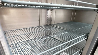 171-0100 54” Stainless Steel Self Contained Glass 2 Door Reach In Freezer