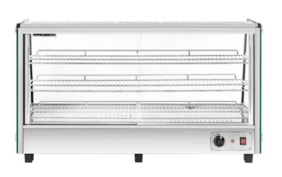 Migali 47" Wide Heated Counter-top Display Case, Straight Glass, Rear Sliding Doors