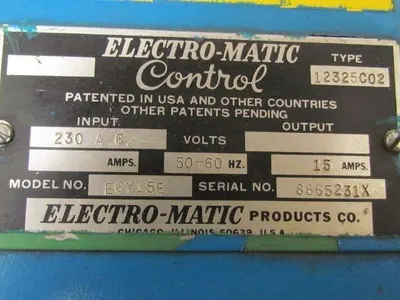 Used ELECTRO-MATIC _UNKNOWN_ Miscellaneous MRO | Arrow Industrial #651107