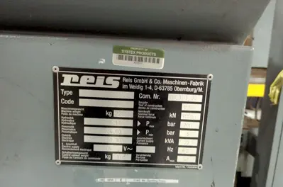 REIS TUS 160 Fabricating/Presses, Tryout & Spotting Press | Machinery Central (9)