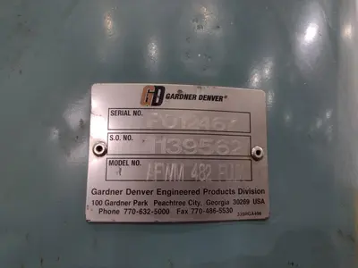 GARDNER DENVER MODEL #AFWM 482 FLUX RECOVERY SYSTEM: YOBRO #24904