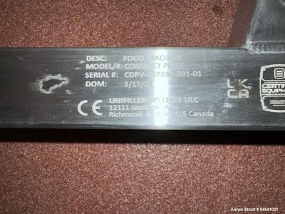 Used UNIFILLER COMPACT PL SV Piston Fillers Illinois US | Aaron Equipment #1410845