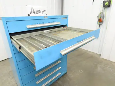 Nu-Era Modular Tool Storage Cabinet 9 Drawer 45x28x61" Stanley Vidmar Blue