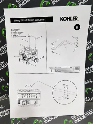 Kohler 25 755 48-S Portable Generator Universal Lifting Kit Kit New NIB