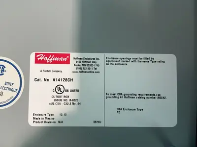Used HOFFMAN A14128CH Enclosures Ohio US | HGR 24 #1507665