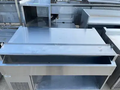 Used Randell Used 60" Randell Equipment Stand Work Station Table Heated Shelf with Refrigerated Well - SS232 Food Prep Tables Illinois US | Falcon Restaurant Supply #1375985