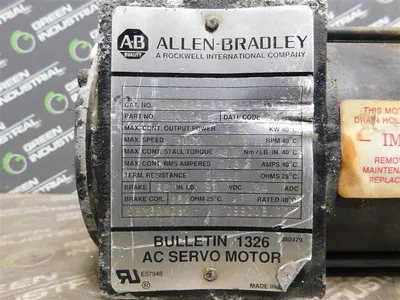 Allen Bradley 1326AB-A3E-11-A4 AC Servo Motor 1.2kW 3000RPM 48Nm/LB.IN. Used