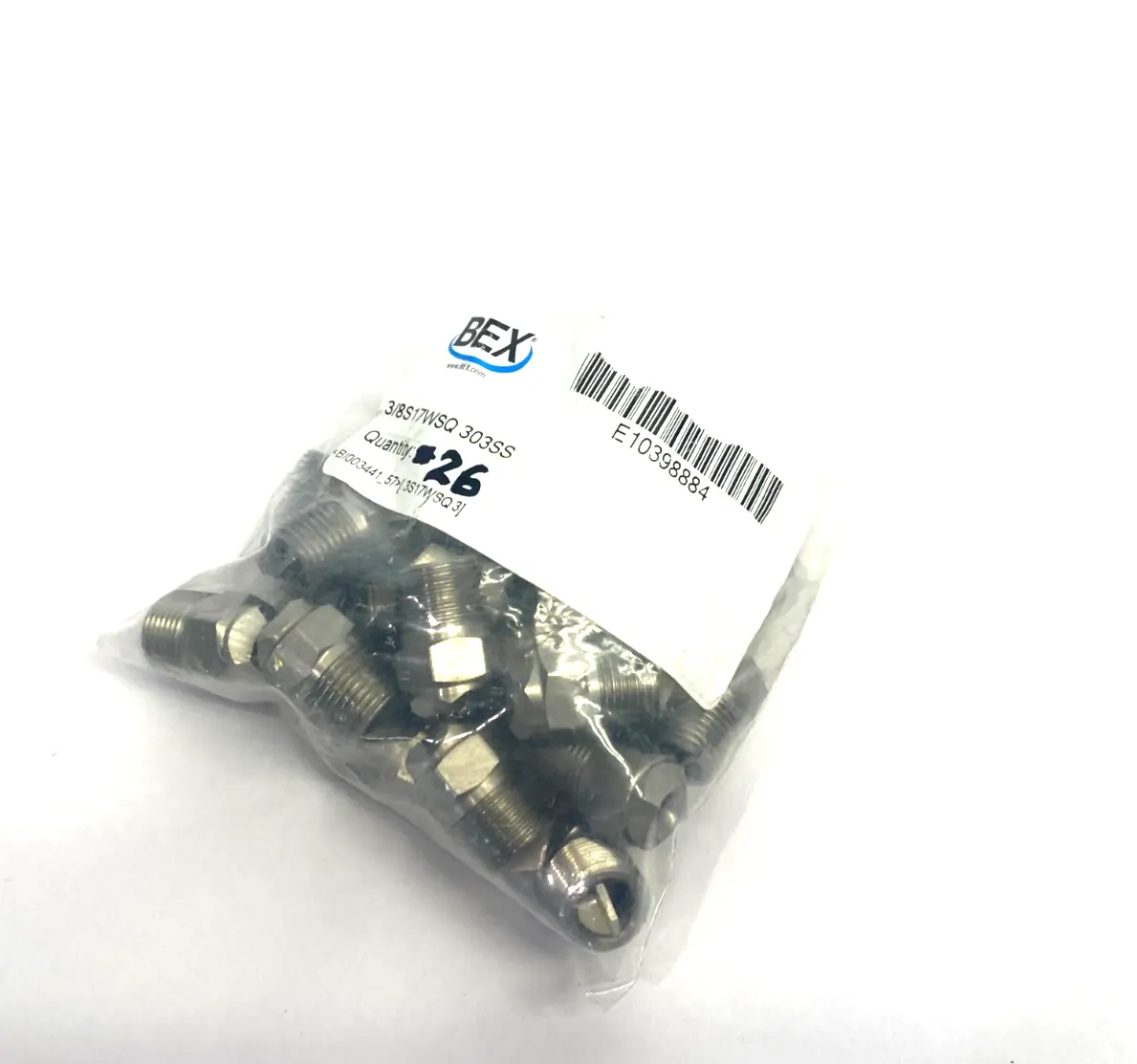 USED BEX 303SS MULTI-ANGLE SQUARE CONE JET SPRAY NOZZLE