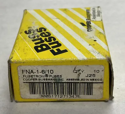 New | in-Stock COOPER BUSSMANN FNA-1-6/10 Miscellaneous Equipment (Electrical & Power) | Surplus Asset Holdings #1194390