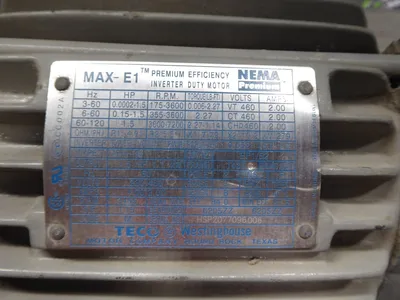 1.5 HP TECO Westinghouse EP1/52 Premium Efficiency Electric Motor 460VAC Rebuilt