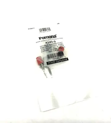 NEW POMONA DOUBLE BINDING POST 0.063" TO 0.250" PANEL, 2500VDC 15A