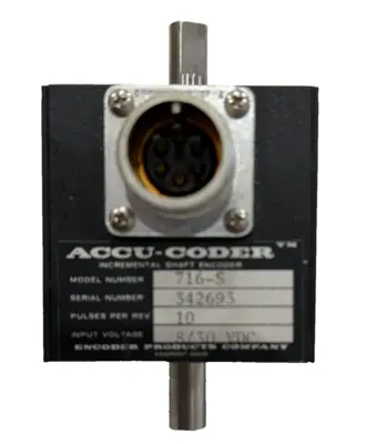 NEW ACCU-CODER 716-S INCREMENTAL SHAFT ENCODER 8/30VDC 10 CYCLES PER REV 716S