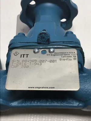 ITT Dia-Flo 1-2516-T-943 – CWP200 1″ Flanged Manual Diaphragm Control Valve