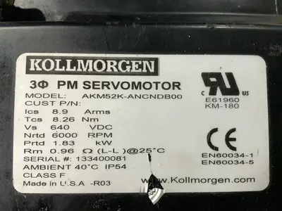 Used KOLLMORGEN AKM52KANCNDB00 Motors (misc) Ohio US | HGR 24 #1329468