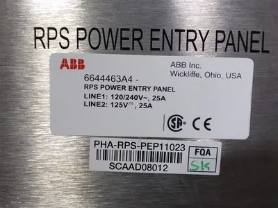 ABB PHA-RPS-PEP11023 RPS Power Entry Panel 6644463A4 Used
