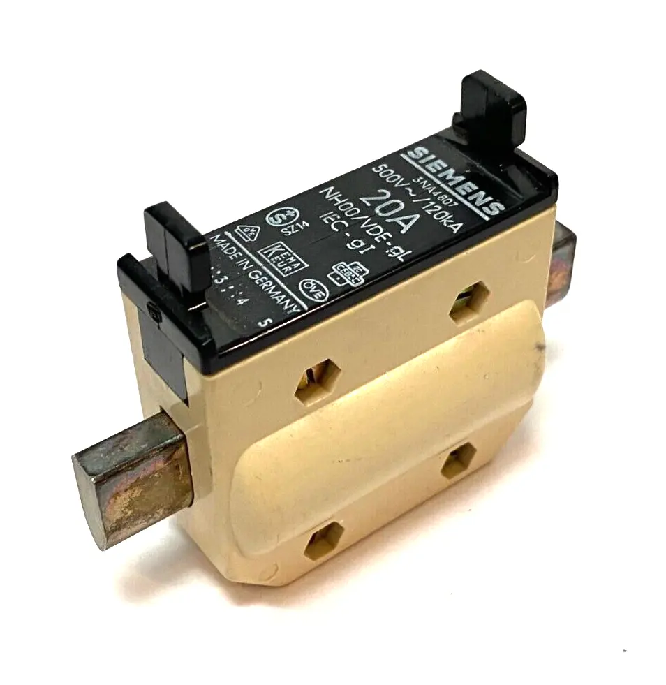 USED SIEMENS CENTERED TAG FUSE LINK INSERT 20A 500V~/120KA NH00/VDE-GL