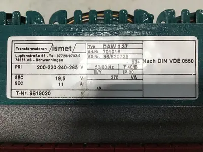 USED ISMET 701016 DAW0.37