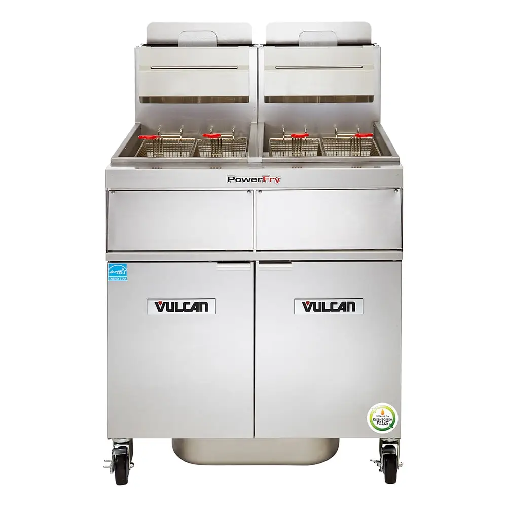 Vulcan 2TR65DF Gas Fryer - (2) 70 Lb Vats, Floor Model, Liquid Propane