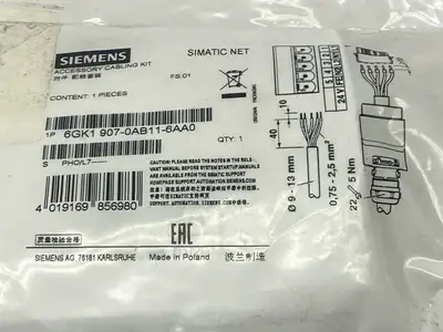 6GK1 907-0AB11-6AA0 | Siemens  Power Plug PRO 5-Pole Connector - New