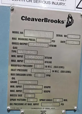 Used 2018 CLEAVER BROOKS CBEX-E-700-700-150ST Boilers Ohio US | C3 SURPLUS LLC #1399308