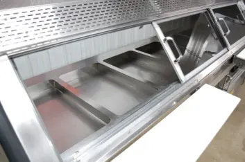 142-0059 Custom Deli’s Inc 7 Well Pan Food Warmer w Lower Open Front Hot Case