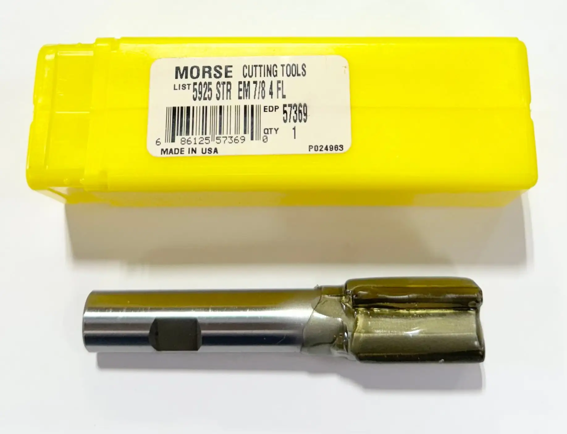 Morse 7/8" Carbide Tipped End Mill 4 Flute 57369