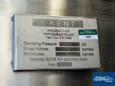 Used GW Kent GW Kent 304 S/S Tank Stainless Steel Tanks Ohio US | Federal Equipment Company #944681