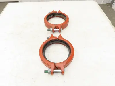 Victaulic 107N QuickVic 6" Rigid Coupling Grooved Pipe Fitting w/Gasket Lot of 2