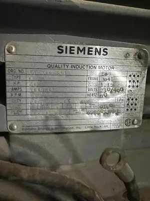 USED SIEMENS INDUCTION MOTOR