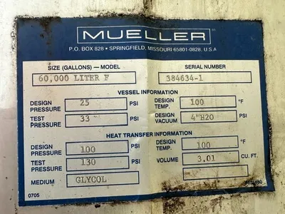 MUELLER 16,600 GALLON Cuve en Inox | Perry Equipment (5)