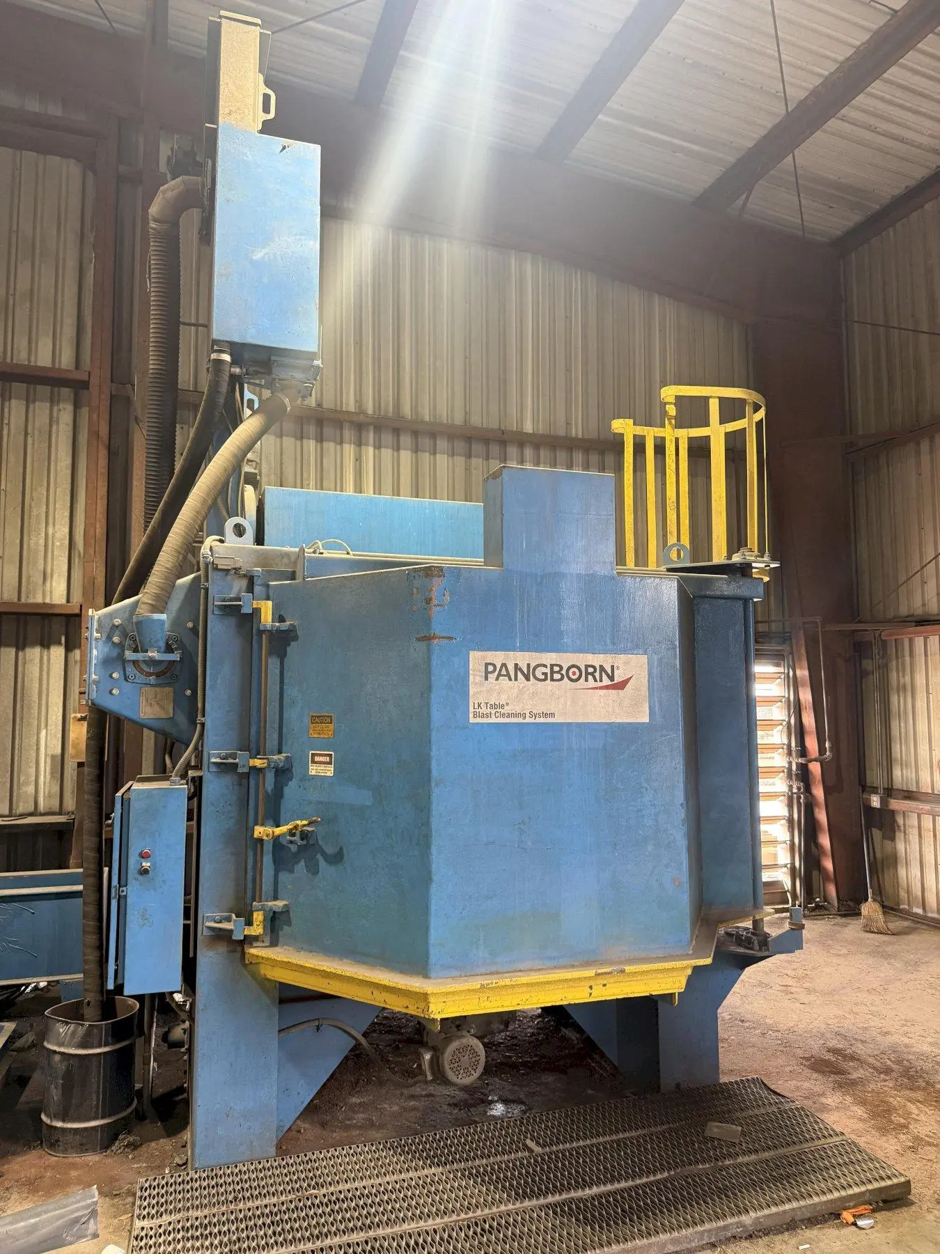 72” TABLE PANGBORN MODEL 6LK-7 ROTOBLAST SHOT BLAST MACHINE: YOBRO #25134