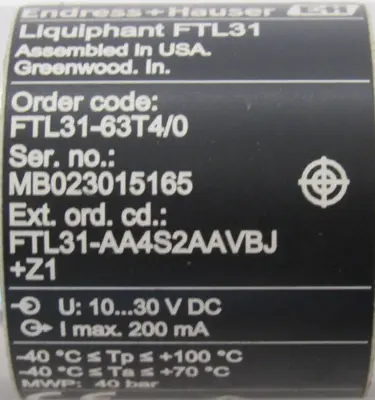 NEW ENDRESS HAUSER FTL31-63T4/0 LEVEL SWITCH FTL31-AA4S2AAVBJ